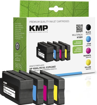 KMP MULTIPACK H100V - 4-pack - svart, gul, cyan, magenta - kompatibel - blekkpatron (alternativ for: HP 950XL, HP 951XL, HP CN045AE, HP CN046AE, HP