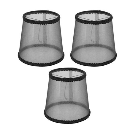 3 st Moderna Svarta Transparenta Tyg E14 Lampskärm Sovrum Sängdekoration