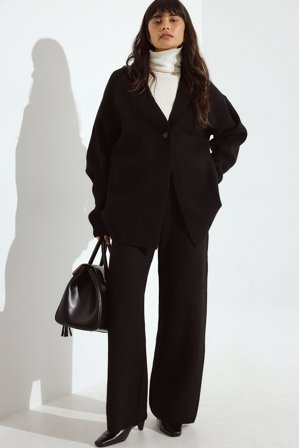 NA-KD Pantalon en maille à revers - Pantalons en maille - Noir - M