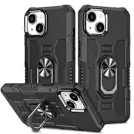Kompatibel med iPhone 15 Ringholder Pansret Hybrid Mobiltelefon Cover