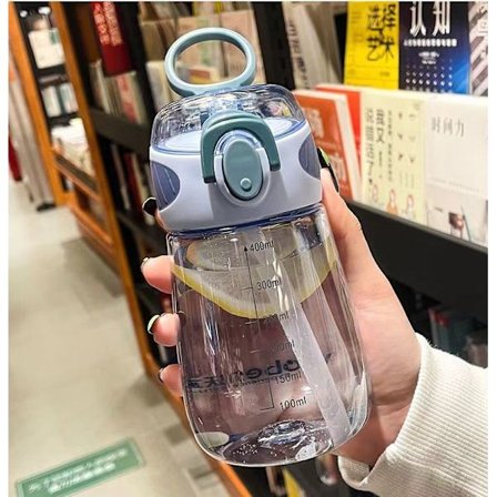 Vannflaske med sugerør BPA-fri lett 14oz drikkevann