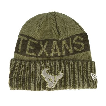 New Era - NFL Grön cuff Beanie - Houston Texans NFL Salute To Service Green Knit Cuff @ Hatstore