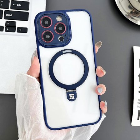 Magsafe Clear Case Kompatibel med Iphone 15 Pro Max, Soft Tpu Stötsäkert Slim Cover Med Magnetic Invisible Stand