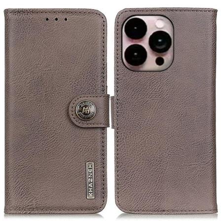 KHAZNEH iPhone 14 Pro Plånboksfodral Retro - Grå