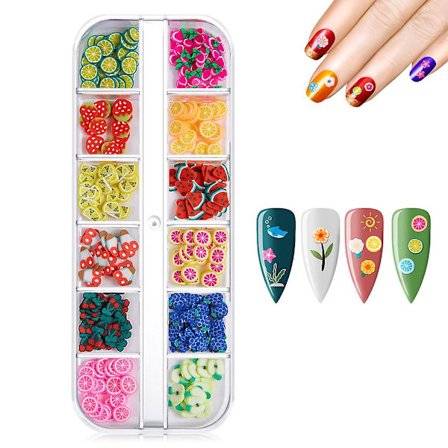 Frukt Nail Art Slices, Sommer Frukt Nail Supplies Nail Art Dekorasjoner Nail Tilbehør Søte Design(typestyle1)