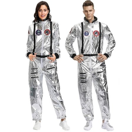 Astronaut jumpsuit karneval cosplay fest romdrakt cosplay kvinner M menn-WELLNGS