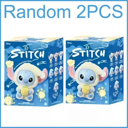 Stitch Spis Noe Før Sove-serien Blind Box Plysj Vinyl Leker Søt Dukke Replika Mystery Box Veske Anheng Veske Dekor Gave