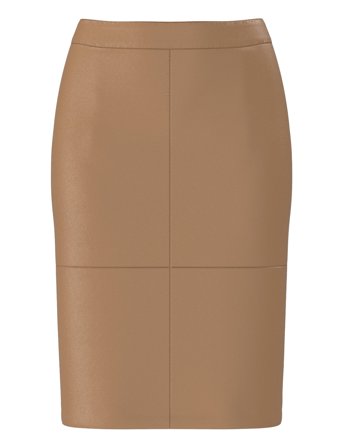 Slfmaily Hw Leather Skirt Noos Knælang Nederdel Brown Selected Femme