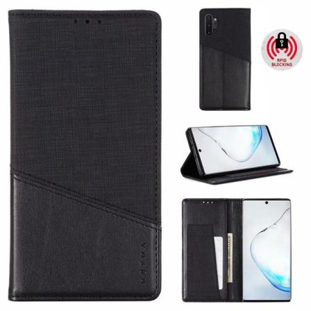 Samsung Note 10 Plus Elegant Fodral i PU-Läder med RFID Block Svart
