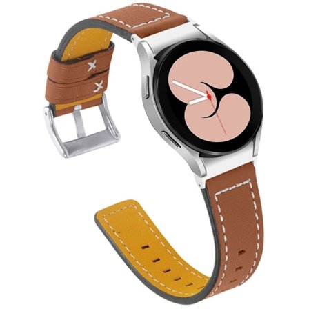 Top Layer klockarmband i äkta läder för Samsung Galaxy Watch 4 - Brun