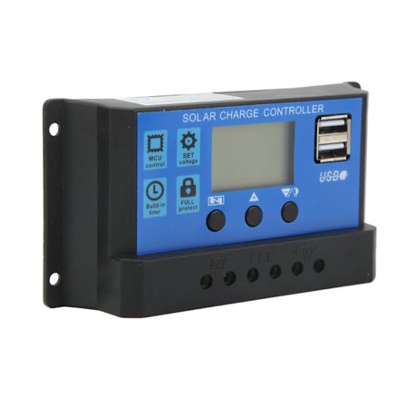 12V 24V 30A Solar Opladningsregulator USB LCD-skærm Overladningsbeskyttelse Batteriregulator