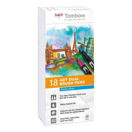 ABT Dual Brush pen 18-set Primary