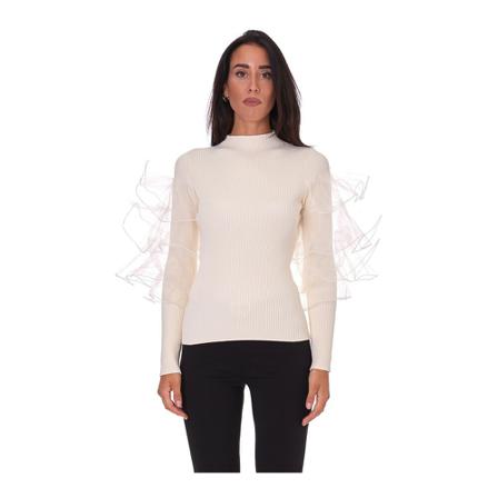 Twinset - Stickade Tröjor & Koftor - Vit - Dam - Storlek: S, Dam, Storlek: S