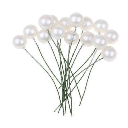 5x Skum Kugleformet Kunstig Blomst Juledekorationer Skum Ornament Hvid