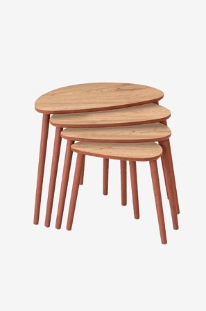 Hanah Home - Settbord (4 deler) Nora - Brun - Småbord - Fra Homeroom