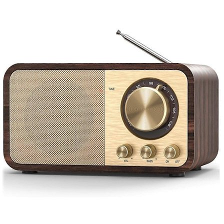 [LLC] FM-radio med mottak, bærbar Bluetooth-transistorradio med 5W-høyttaler, oppladbar vintage-radio