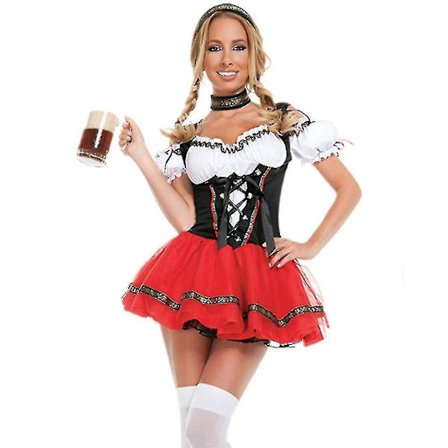 Karneval Oktoberfest Dirndl Kostyme Tyskland Øl Pige Taverna Jente Servitør Antrekk Cosplay Jul Kostyme Festkjole