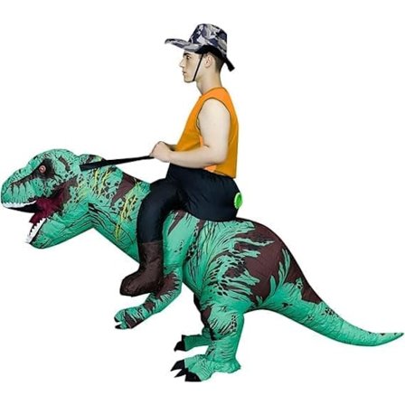 Oppblåsbar T-Rex Dinosaur Kostyme Ridedrakt Morsomt Halloweenkostyme for Voksne Party_OF