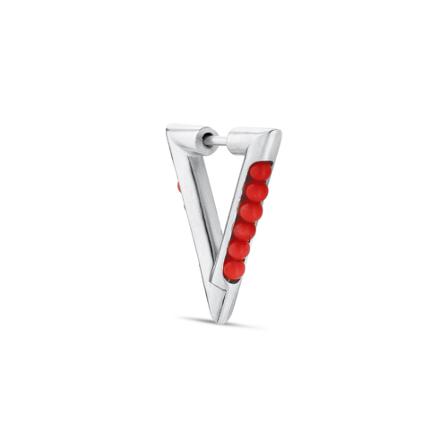 Jane Kønig Small Bermuda Coral Single Earring, sterling silver , Rood , Dames , Maat: ONE Size