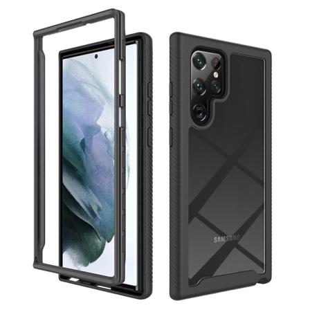 Shockproof Clear Hybrid Skal Samsung S22 Ultra - Svart Svart