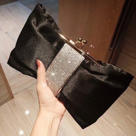 Aftonväska Kändis Bankett Clutch Aftonväska Strass Rosett Liten Clutch Väska