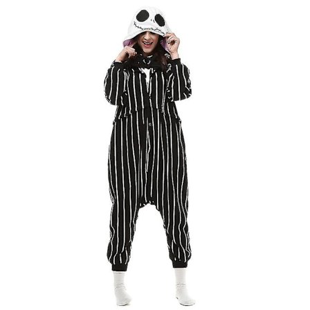 Jack Skellington Kostyme Hel Kropp Pyjamas Halloween Jul Heldress For Menn Kvinner
