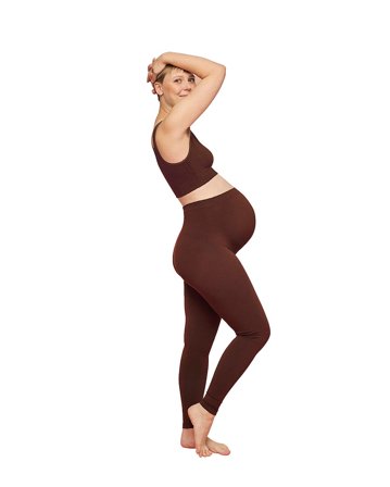 momkind Belly Support Leggings Chocolate S, Tøj & Bolig, Bukser, Leggings