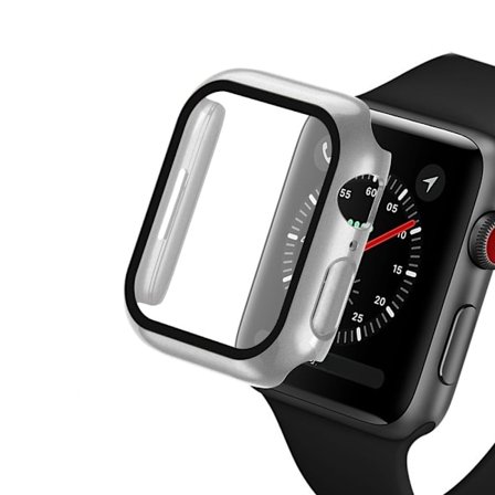 Apple Watch (41mm) 2-i-1 cover + 9H hærdet glas - Sølv