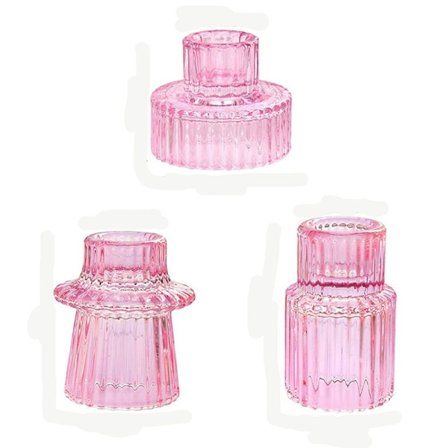 Ljushållare Ljusstake ROSA 1 SET 1 SET pink 1 set-1 set