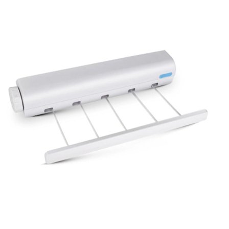 Innendørs og utendørs vegg tørkestativ, klesstativ utvidbart opptil 4,2 m, plast, 7x7x47,5 cm