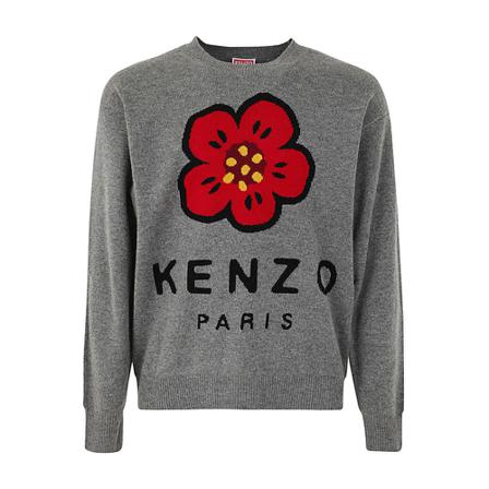 Kenzo, Round-neck Knitwear Grijs, Heren, Maat:L