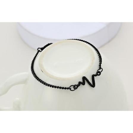 Justerbar dubbelhjärtad rosett, kristallmanschett, öppningsarmband (svart-200003757)