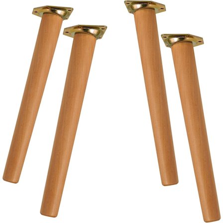 12-tommers møbelben, runde bordben i massivt tre, moderne erstatningsben i midten av århundret, perfekt for Ikea-bord, sofa, seng, sofabord, sett med