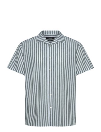 Clean Cut Copenhagen Giles Bowling Striped Shirt S/S - Blue - XXL