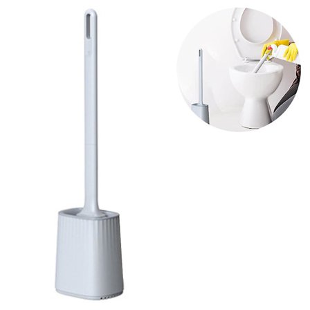 Multifunksjonell toalettbørste oppgradert fleksibelt tre-i-ett børstehode