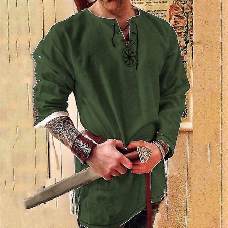 Ridder Cosplay Middelalder Kostume Tunika Halloween Kostumer Til Mænd Voksen Viking Pirat Forklædning Fancy Tøj Karneval Skjorter Farve 4