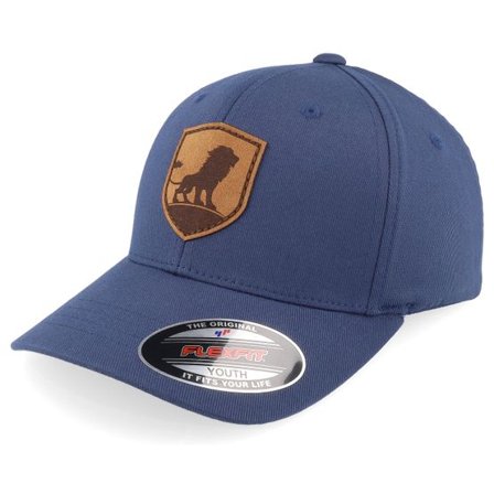 Kiddo Cap - Blå flexfit Keps - Kids King On The Hill Lion Navy Flexfit @ Hatstore