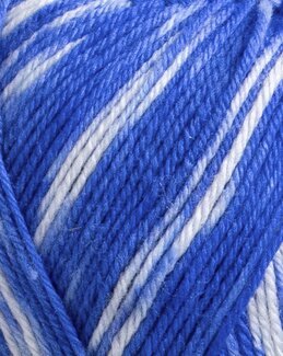 Garn Sox Merino 4 ply 100g Blå/vit