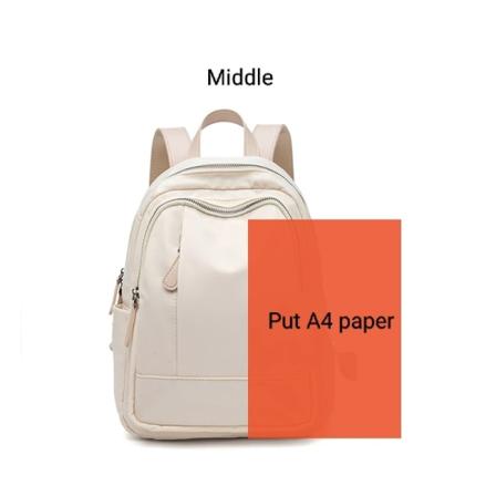 Vandtæt rygsæk Fashion dame rejse rygsæk ensfarvet dame enkelt skuldertaske M25 Beige 25cm M