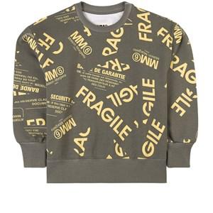 MM6 Maison Margiela Khaki Branded Printed Sweater 16 Years - Jumpers and knitwear - 16 years - Green - Junge
