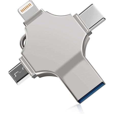 4 i 1 USB minne för extern mobiltelefon, 128 GB