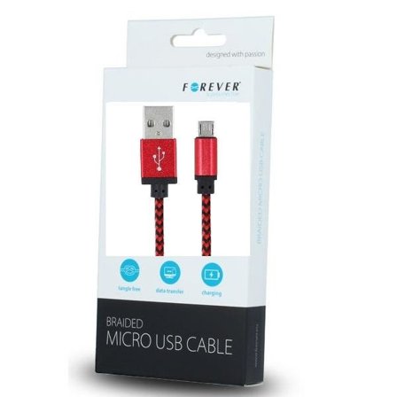 Braided Micro USB Data SYNC Kabel Forever - 100cm