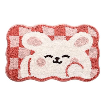 Teppet for baderom, mykt og absorberende, med tegneseriemotiv, for toalett og dør