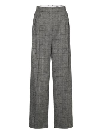 Enzo - Classic Wool Check Trousers Suitpants Grå Day Birger Et Mikkelsen*Betinget Tilbud