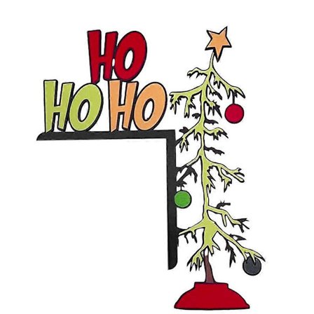 Julepynt til dørhjørne, julemand og Grinch dørskilt, trædørrammepynt til julefestgave (FMY)