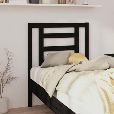 Vidaxl Sänggavel Svart 81x4x100 Cm Massiv Furu Svart