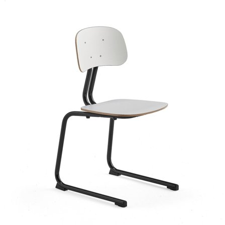 Classroom chair YNGVE, skid base, anthracite, white, H 460 mm