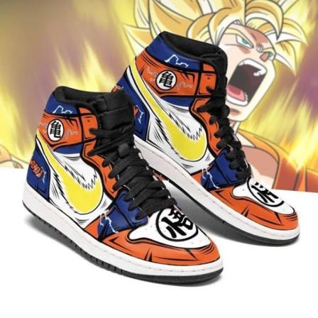 Dragon Ball Anime Shoes Herr Dropshipping Gouku Cartoon Cosplay Sneakers Super Saiyan Man High Top Vulkaniserade löparskor Present 6 38
