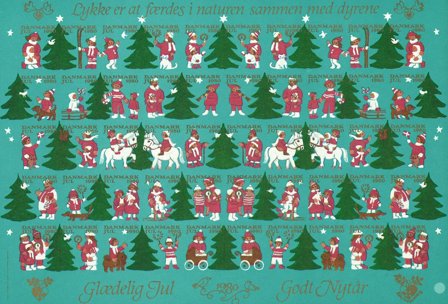 Danmark - julmärkeark 1980 - Utakket - Ufoldet