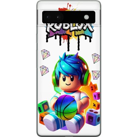 Kompatibelt Mobilskal till Google Google Pixel 6a Färgstark Roblox-illustration med spelkaraktär, leksaker och energi, perfekt för spelentusiaster